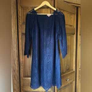 Lilly Pulitzer Navy Lace Dress (size 14)
